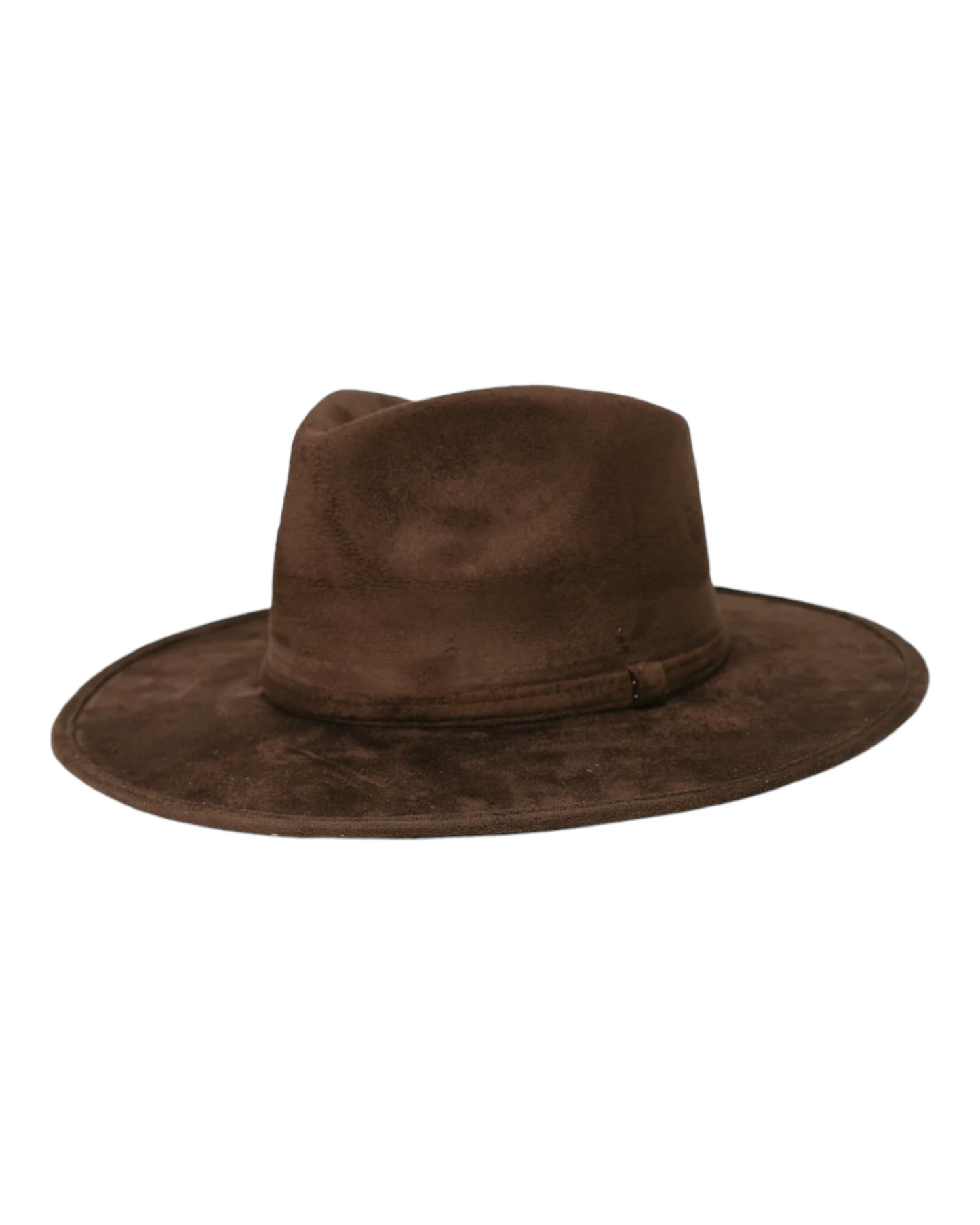 Top Quality Vegan Suede Fedora Hat - Brown