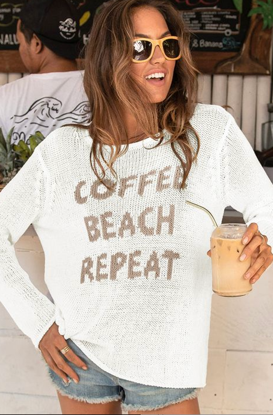 Coffee Beach Repeat Rollneck Cotton Sweater