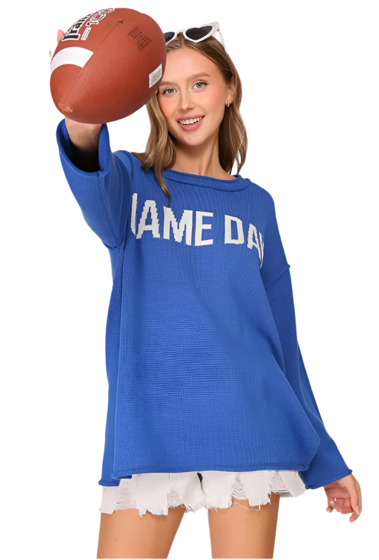 Game Day Round Neck Oversized Sweater