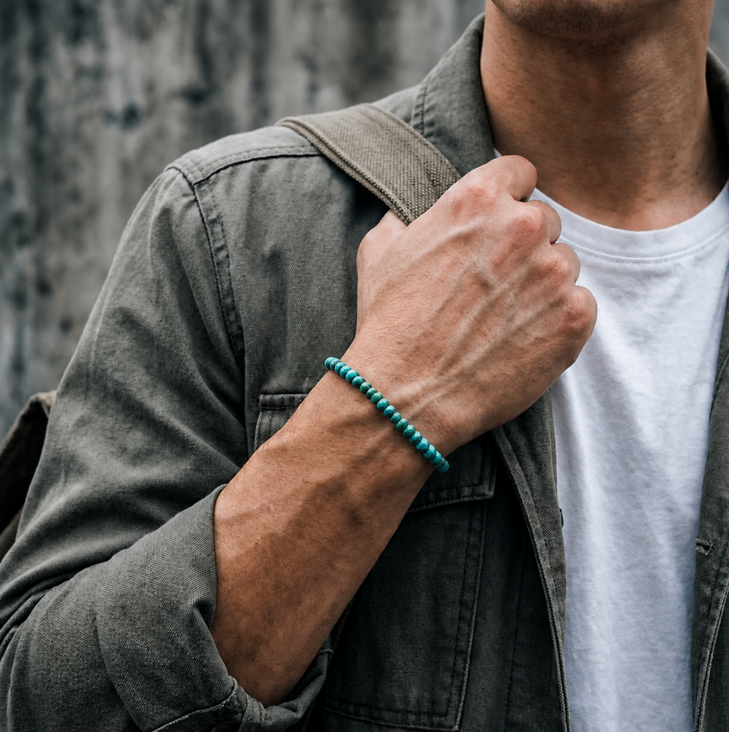 Kingman Turquoise Bracelet With Sterling Silver Skull Clasp