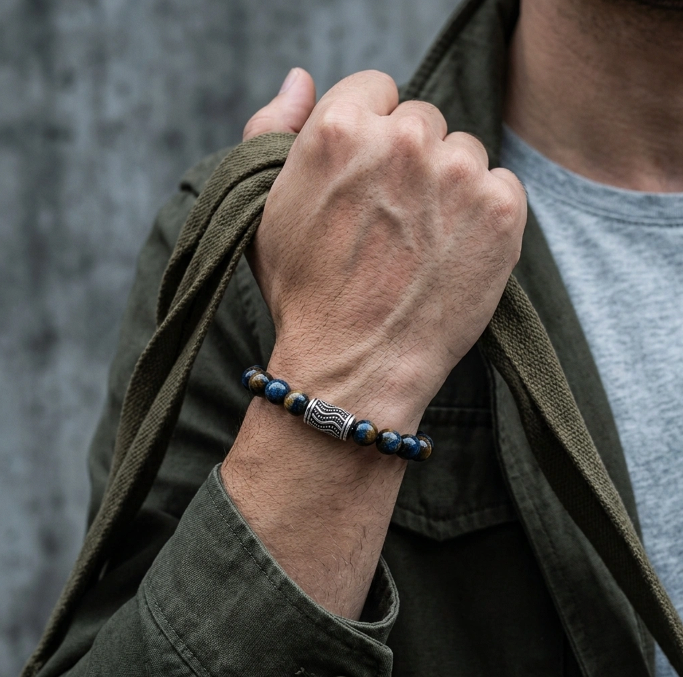 Blue Pietersite Gemstone Bracelet