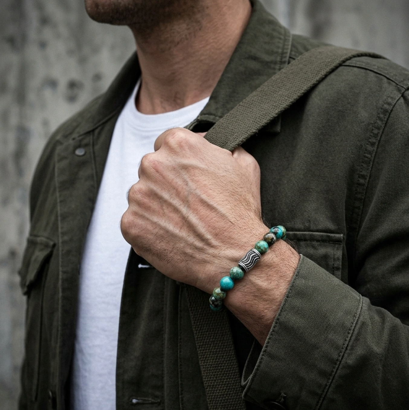 Blue Green Opal Gemstone Bracelet