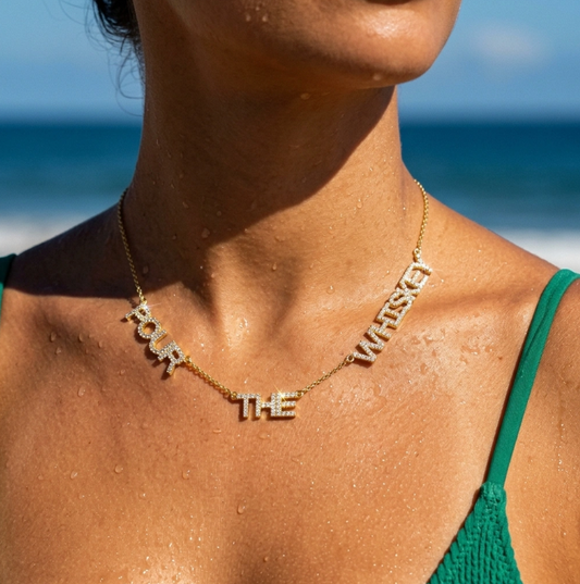 Pour The Whiskey CZ Necklace