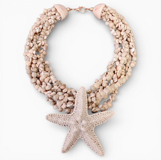 Chunky Beaded Starfish Necklace | Summer Statement Jewelry