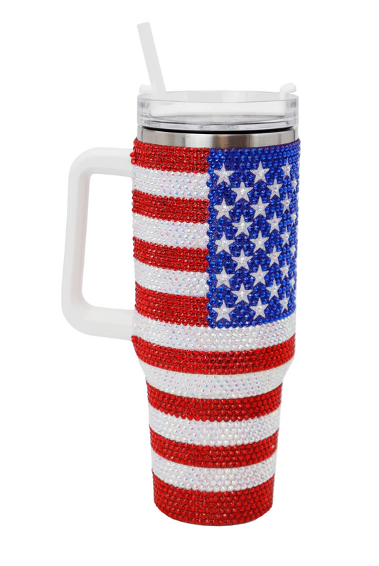 American Flag Rhinestone Insulated 40oz Tumbler *LAST ONE*