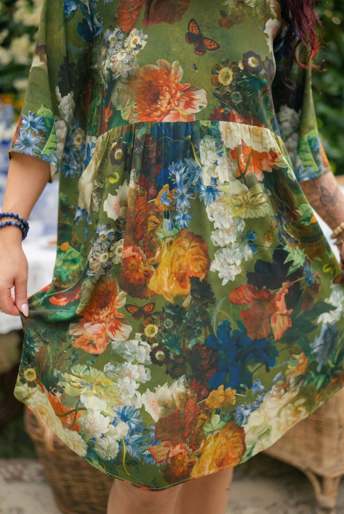 Flora Poetica Artist Dress Tunic w/ Pockets & Floral Print