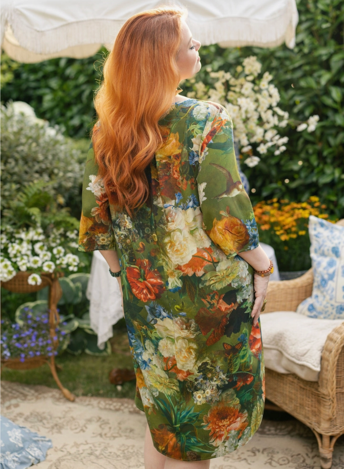 Flora Poetica Artist Dress Tunic w/ Pockets & Floral Print