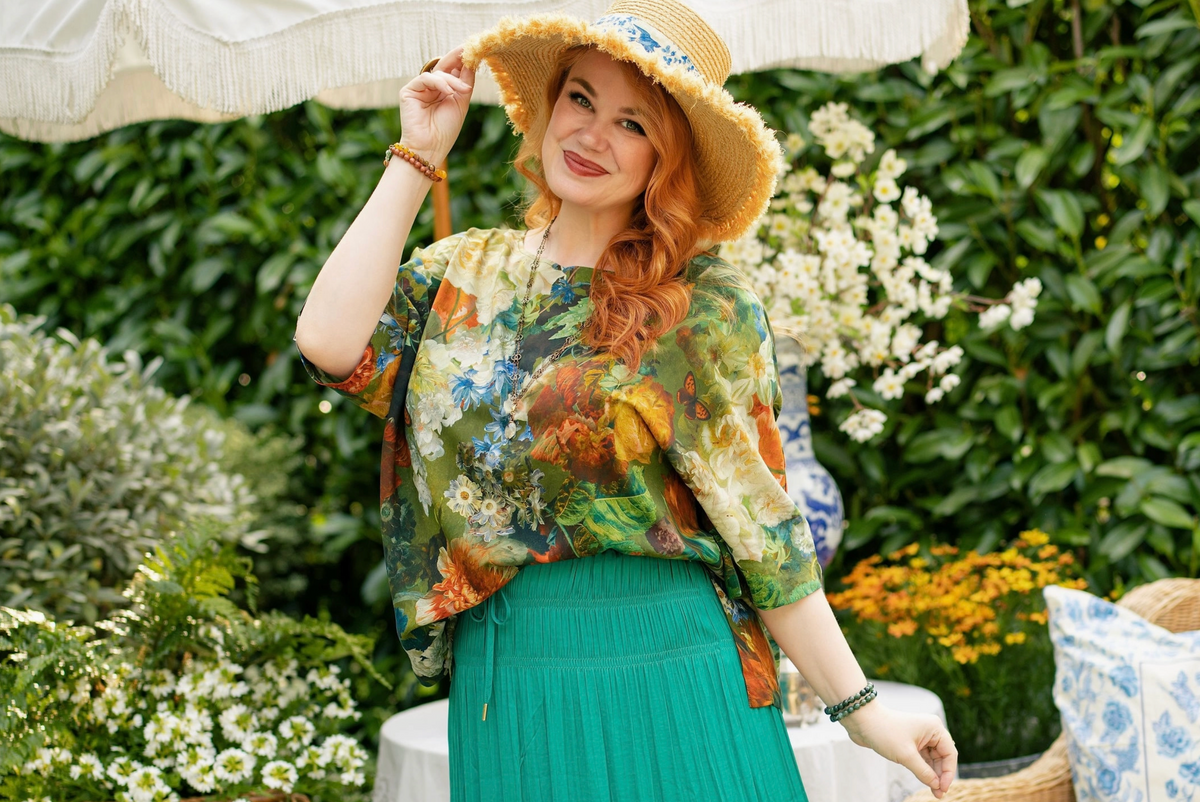 Flora Poetica Luxe Tee Tunic with Florals & Birds