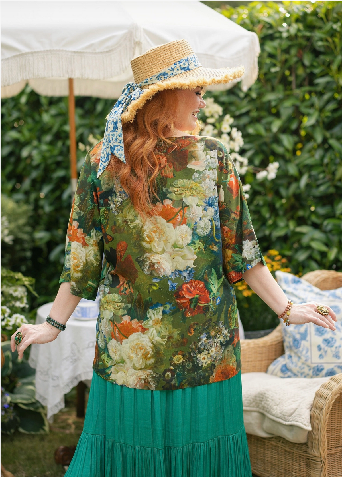 Flora Poetica Luxe Tee Tunic with Florals & Birds
