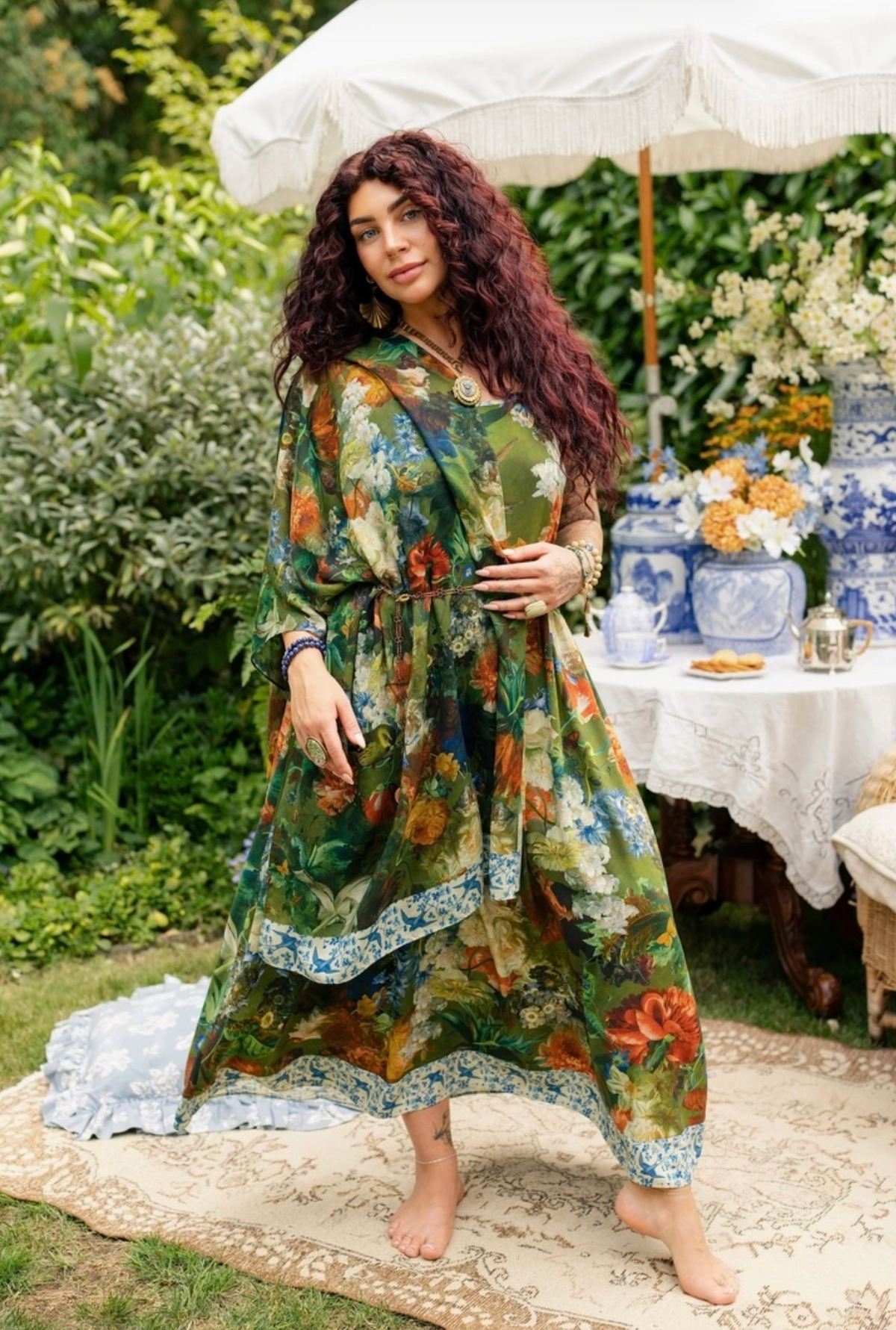 Flora Poetica Botanical Bird & Butterfly Scarf