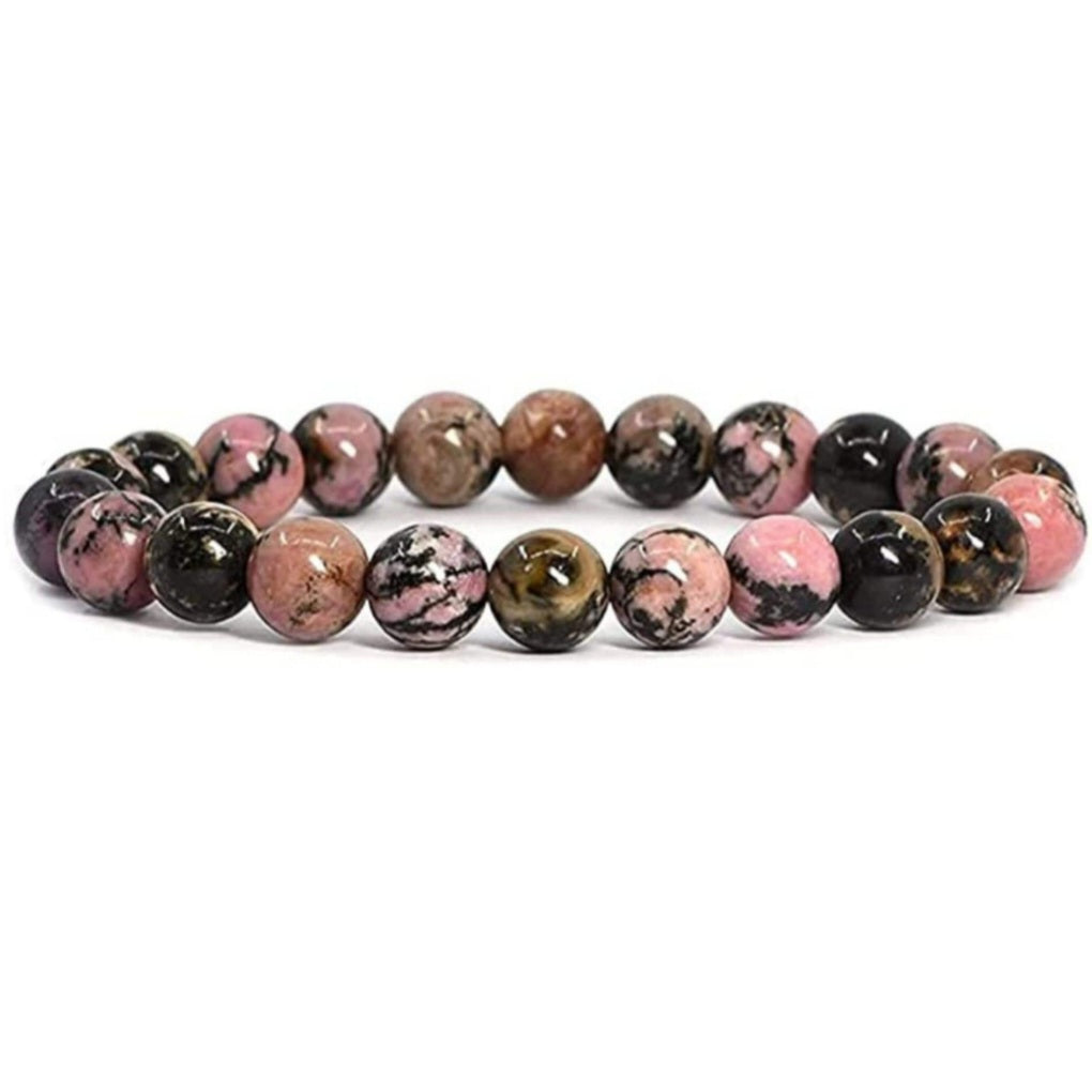 Rhodonite Unisex Reiki Healing Beaded Gemstone Bracelet