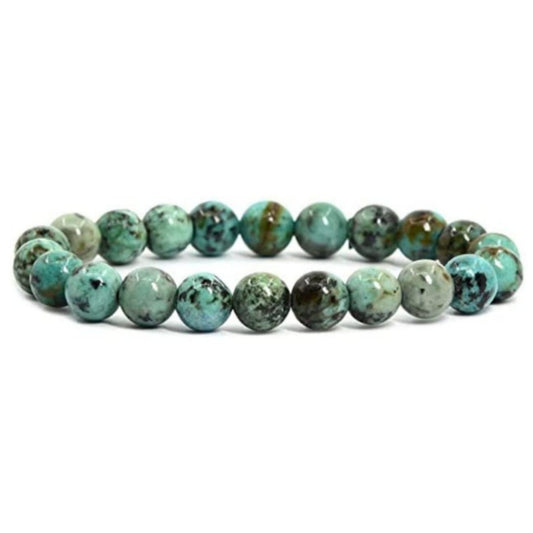 Green African Turquoise Unisex Reiki Healing Beaded Gemstone Bracelet