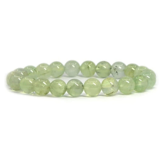 Green Prehnite Unisex Reiki Healing Beaded Gemstone Bracelet