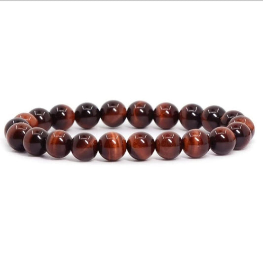 Red Tiger's Eye Unisex Reiki Healing Beaded Gemstone Bracelet