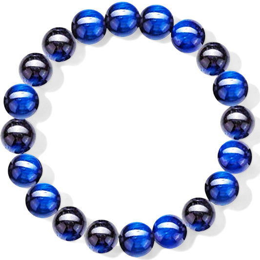 Blue Tiger's Eye Unisex Reiki Healing Beaded Gemstone Bracelet