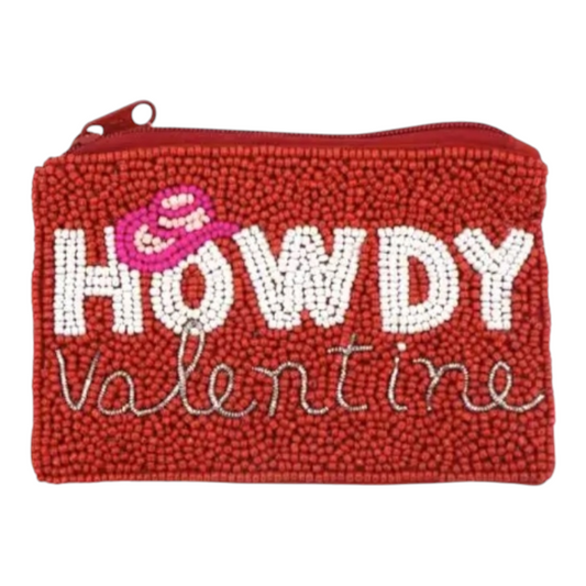 Valentine's Day Howdy Valentine Howdy Multi Beaded Coin Purse