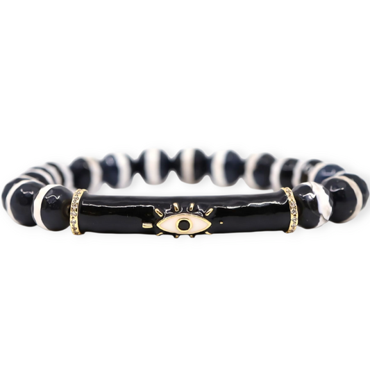 DZI Agate Evil Eye Protection Bracelet