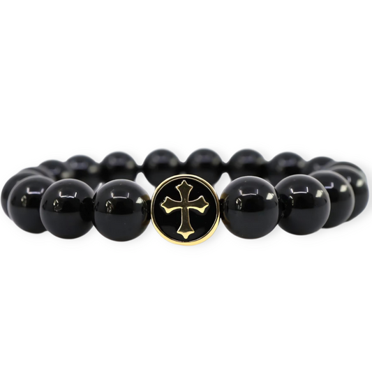 Black Tourmaline Cross Bracelet