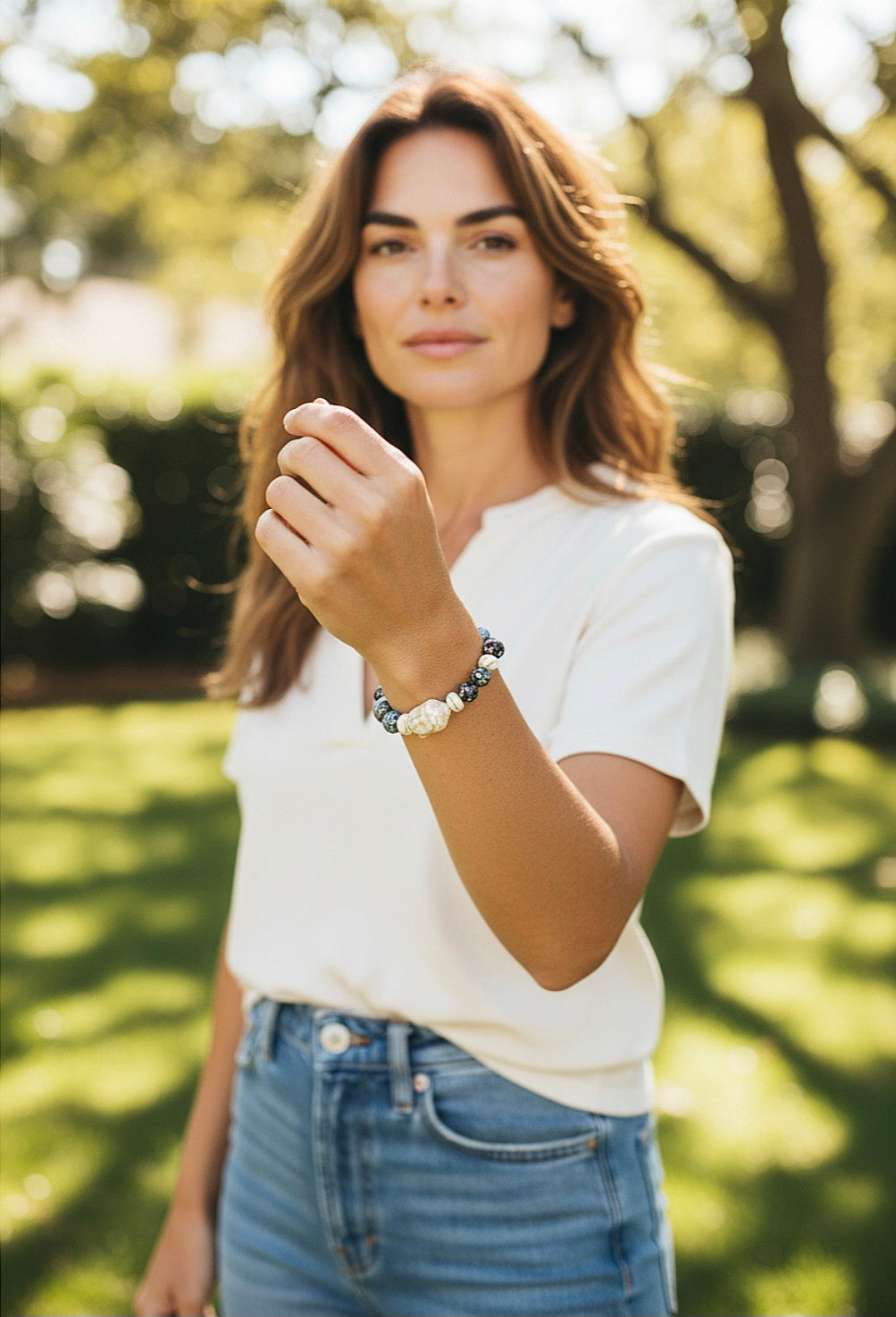 Mixed Gemstone Buddha Beaded Bracelet