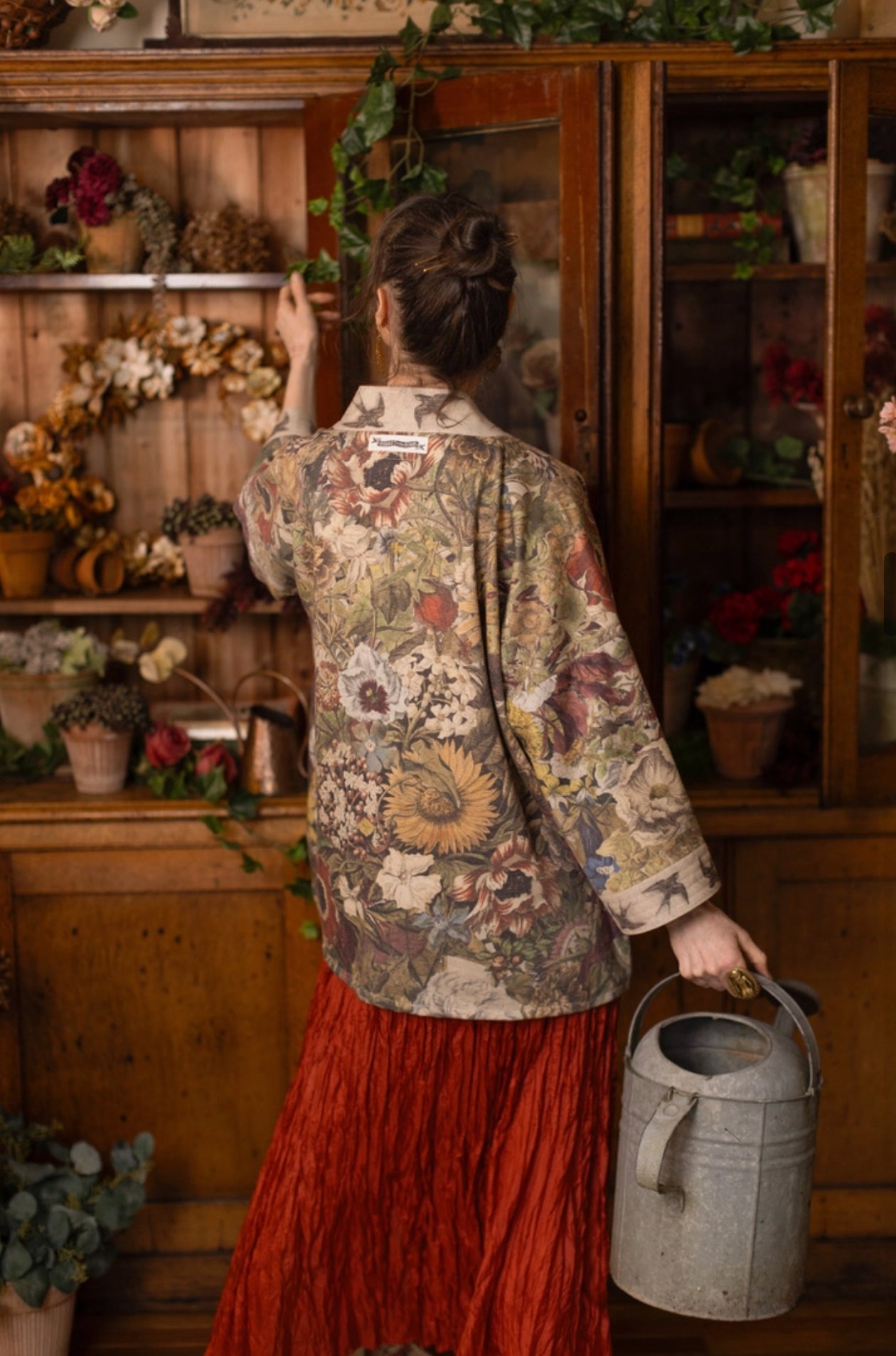 Golden Hour Cottage Jacket sleeve cuff detail with swallow engraving trim | Bliss by Cori