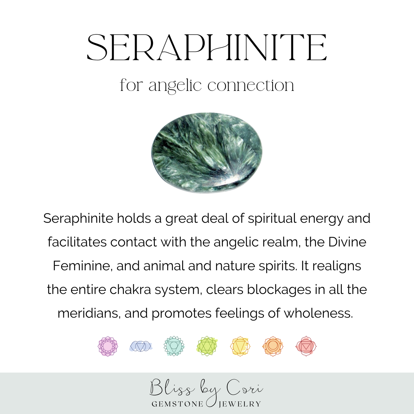 Dark Green Seraphinite Unisex Reiki Healing Beaded Gemstone Bracelet