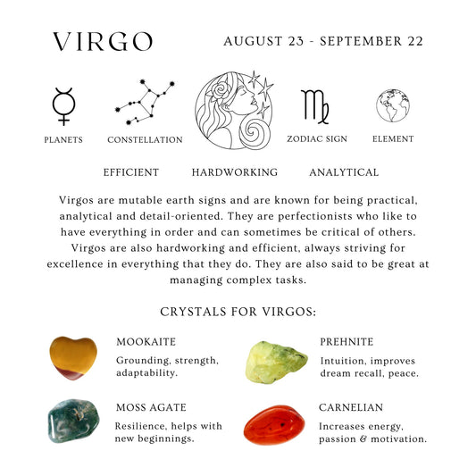 Virgo Reiki Healing Gemstone Zodiac Bracelet - July 23rd - August 22nd