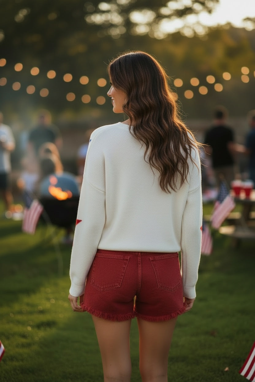 4th of July Americana Star Sweater
