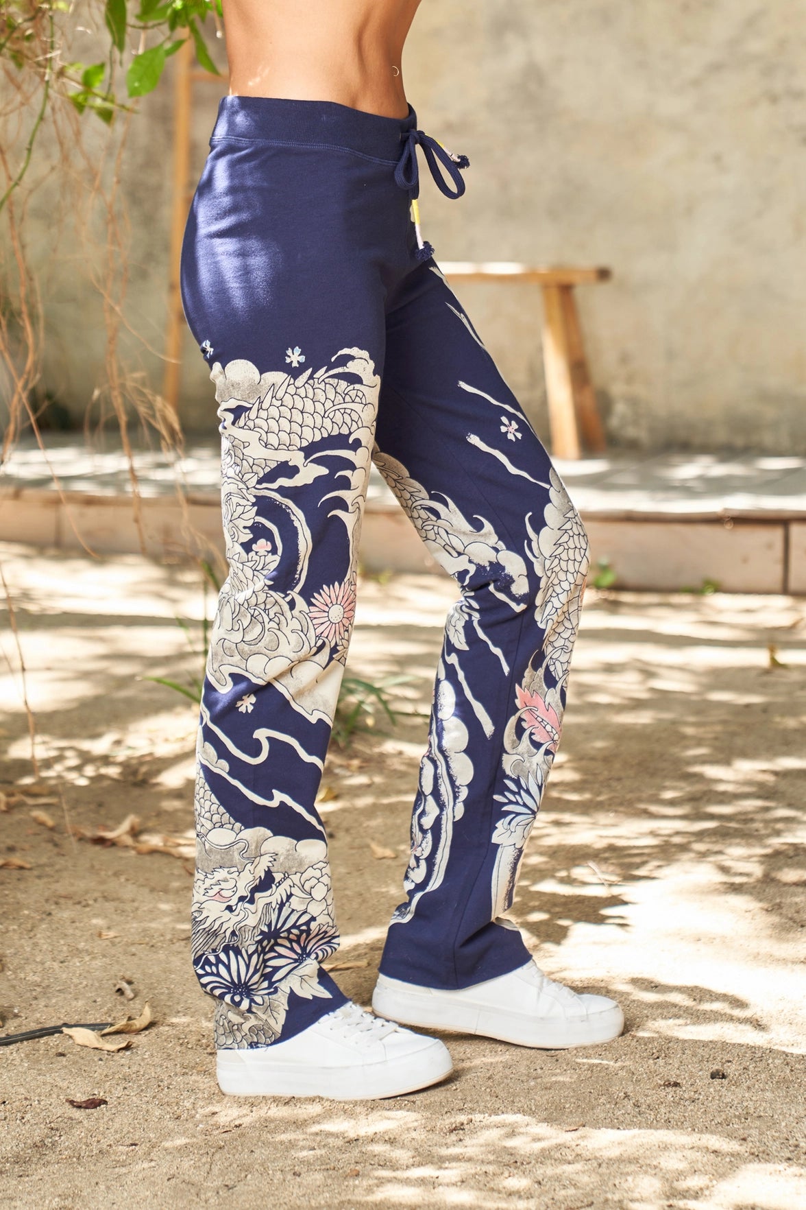 Paparazzi by Biz - Stretch Fit Dragon Print Lounge Pant with Raw Hem