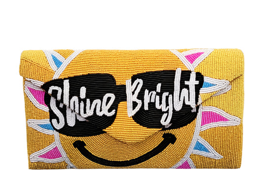 Beaded Shine Bright Party Pop Art Clutch