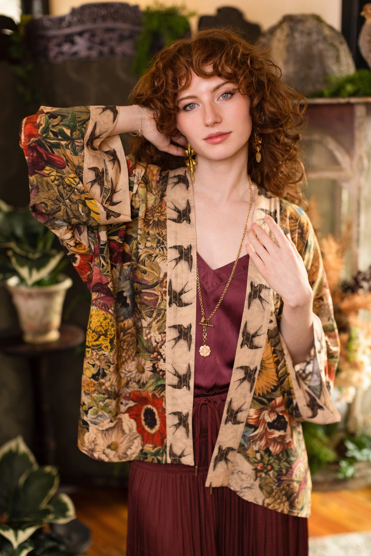 Golden Hour Pixie Duster Crop Kimono w/ Floral Print Pre-Order - Ships August 2026