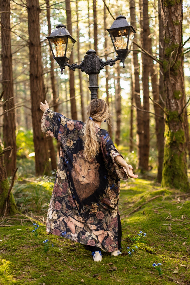 Lionheart Opera Duster w/ Botanicals & Narnia Inspired Print - Pre Order - Ships in March 2026