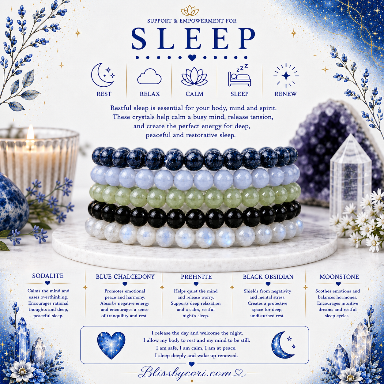 Sleep Gemstone Bracelet Stack