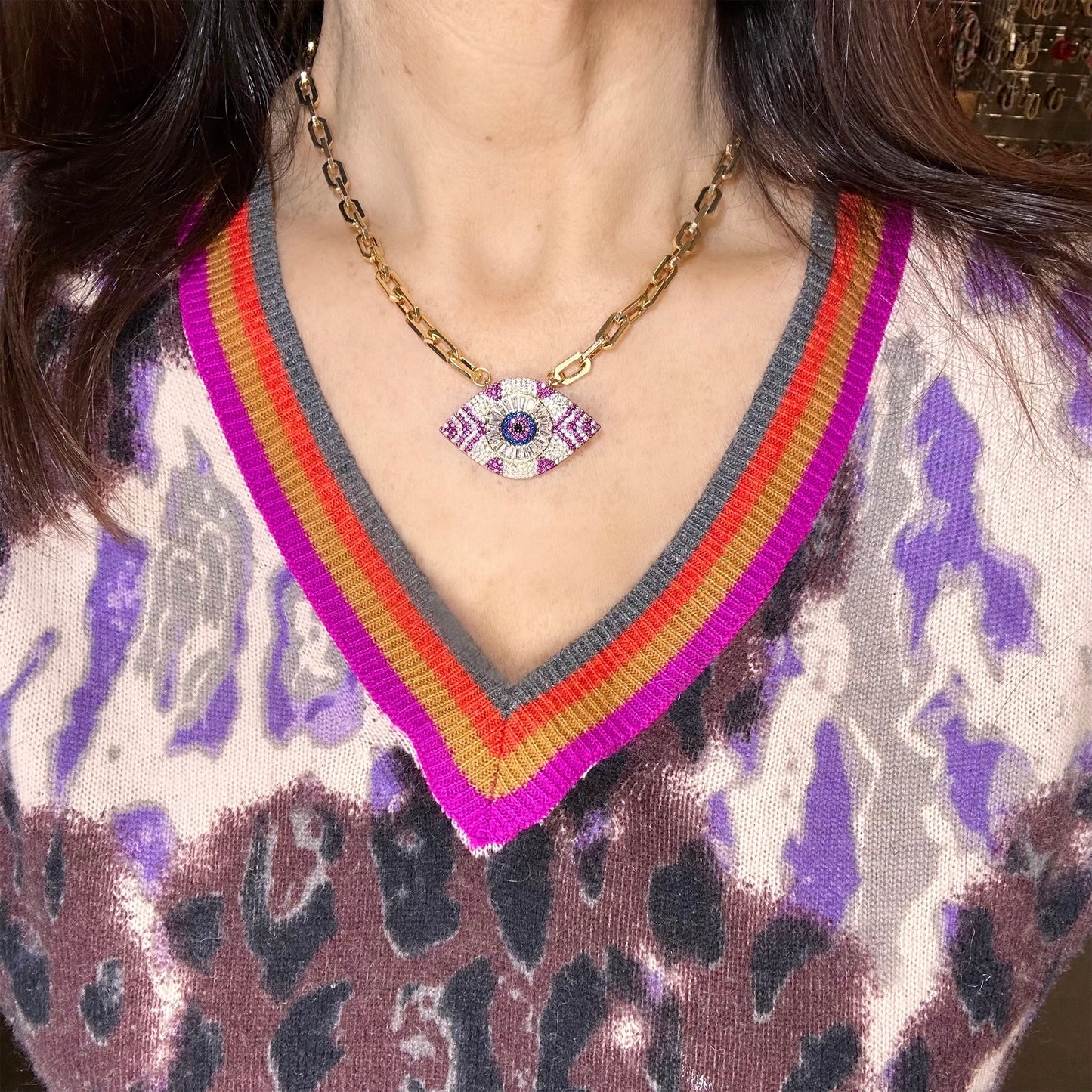 Patricia's Paperclip Eye Necklace