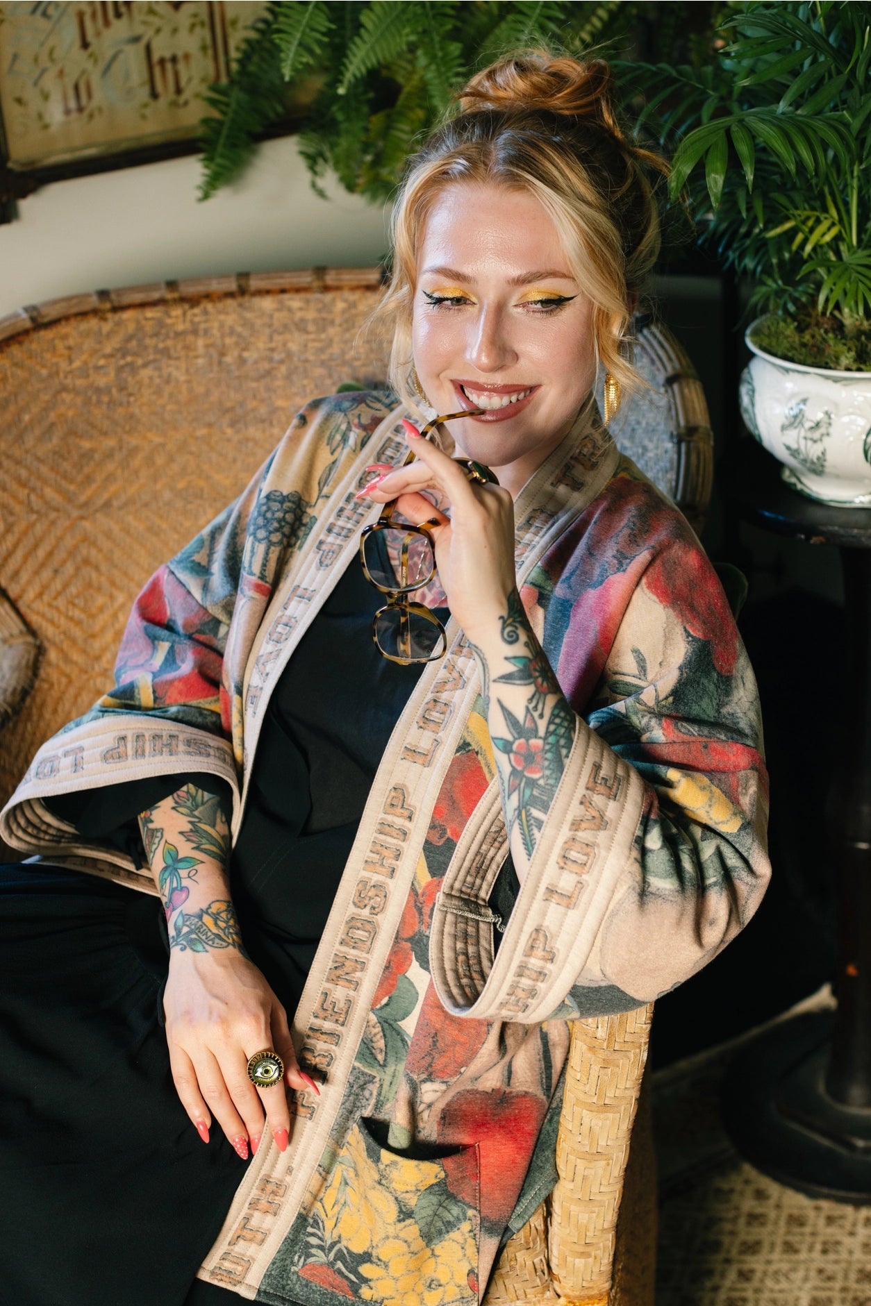 Friendship Love & Truth Fleece Cottage Cardigan Jacket