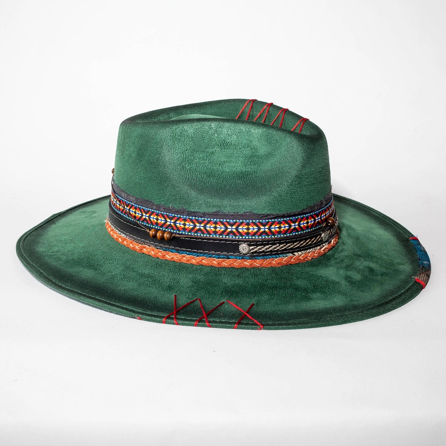 Top Quality Vegan Suede Hat - Coachella Cowgirl Green