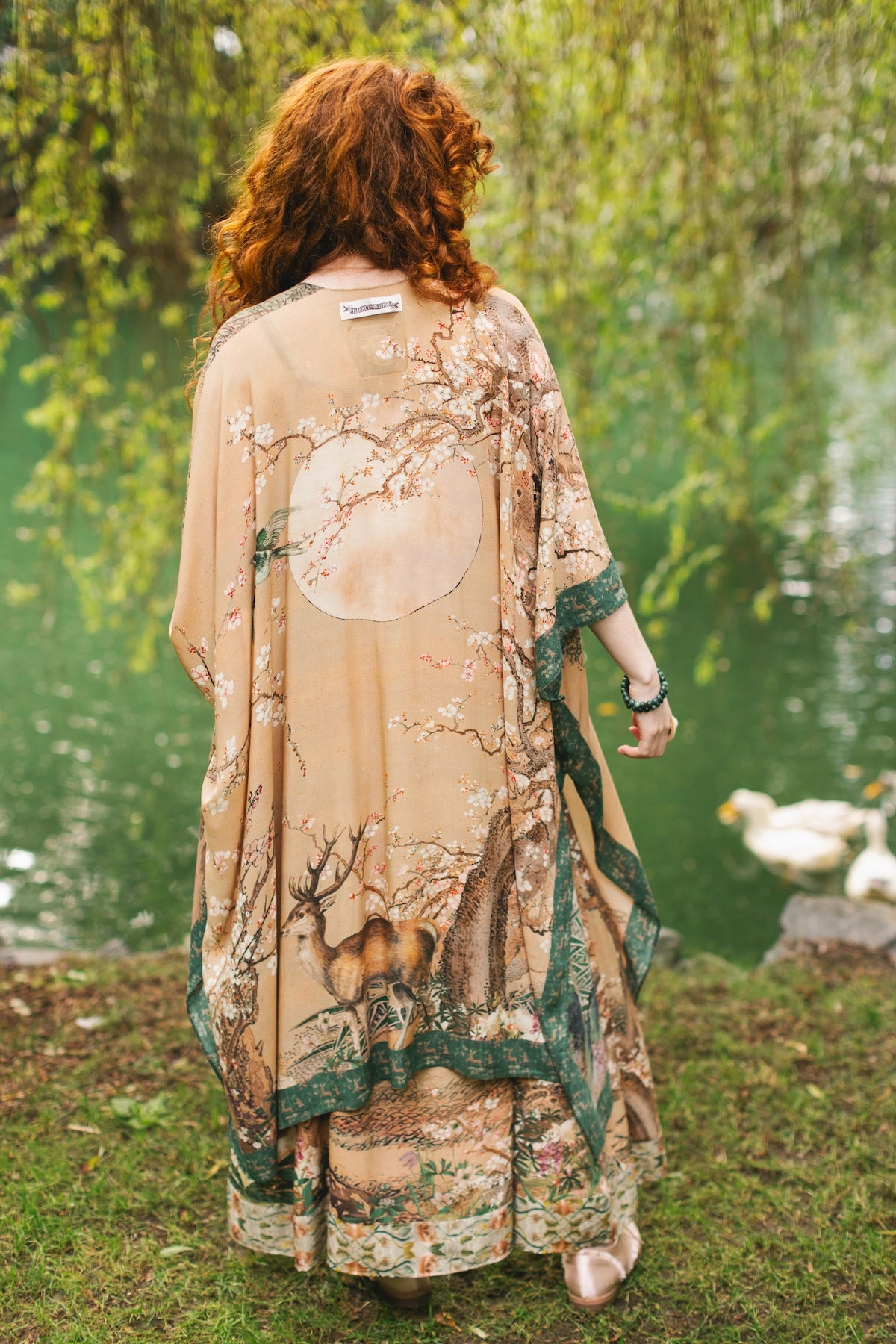 Fable Opera Duster Kimono Robe With Deer Moon & Blossom - Pre Order - Ships Late October 2025