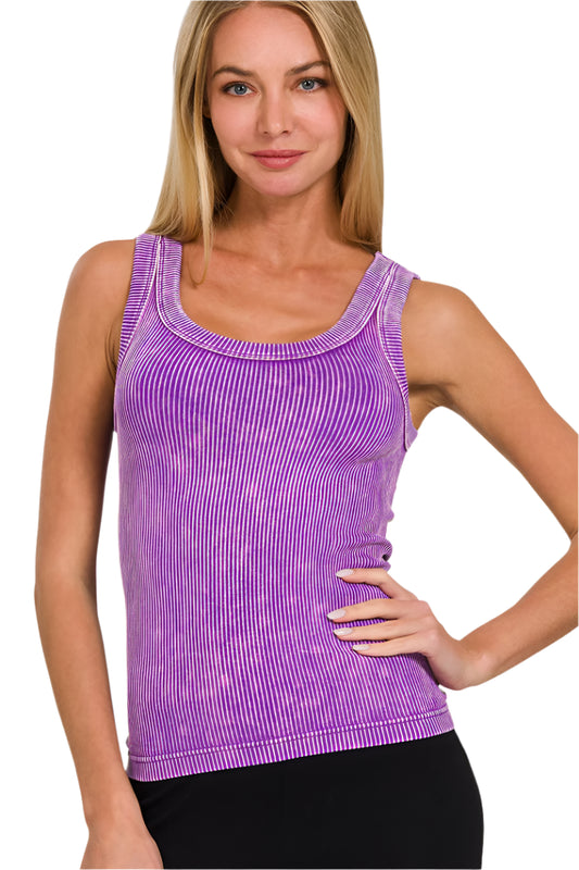 Acid Mineral Washed Ribbed Tank
