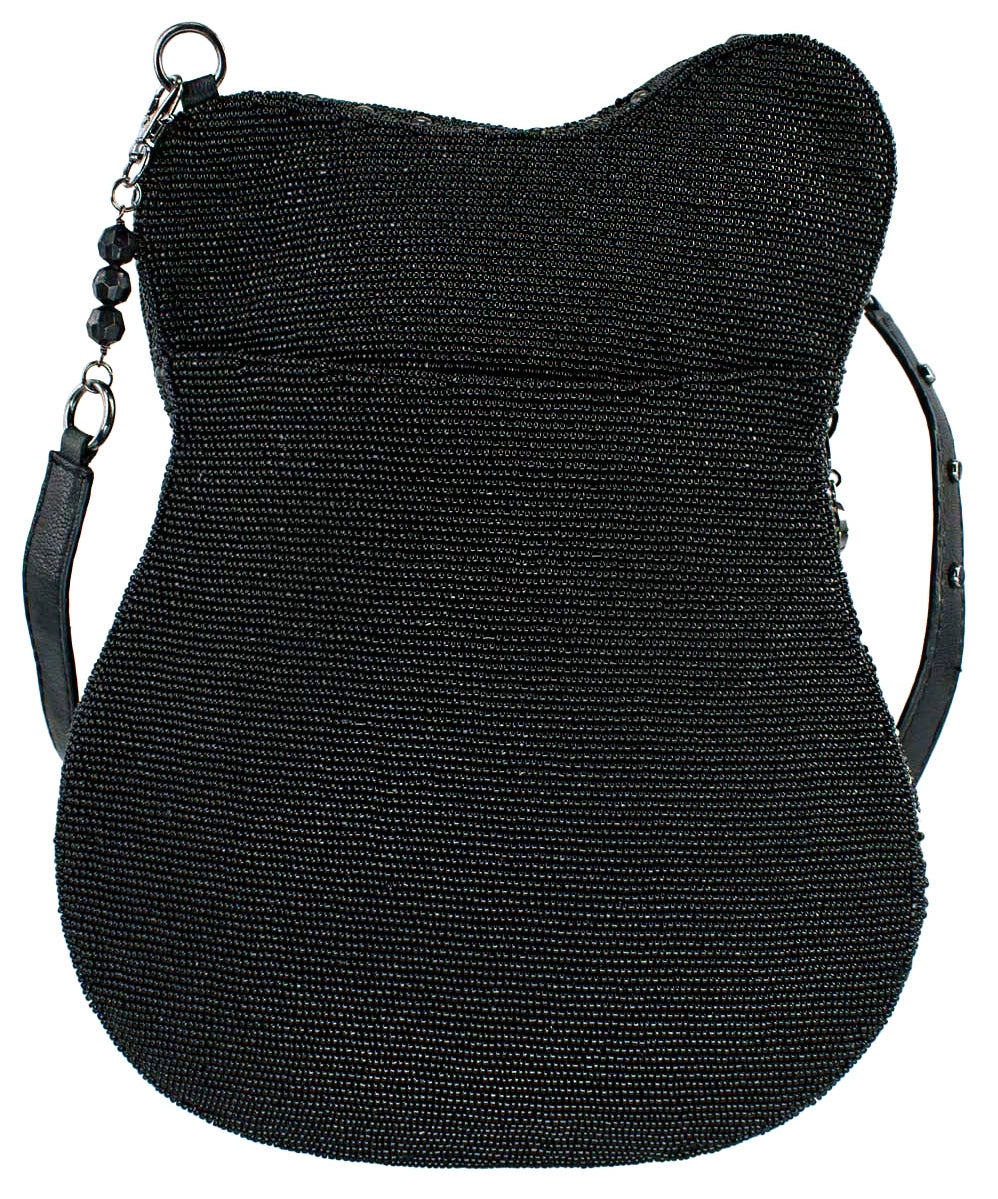 Mary Frances - Noteworthy Guitar and Piano Keys Beaded Crossbody Handbag