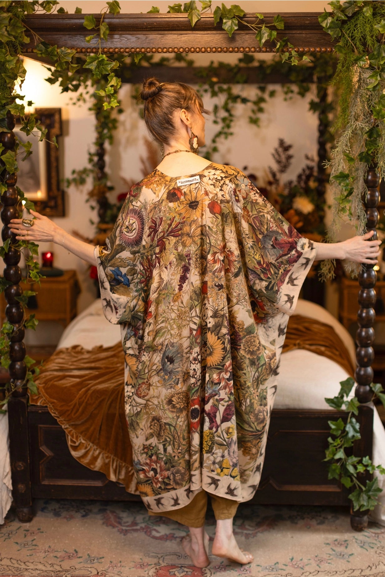 Golden Hour Goddess Duster Kimono w/ Floral Print - Pre-Order - Ships August 2026