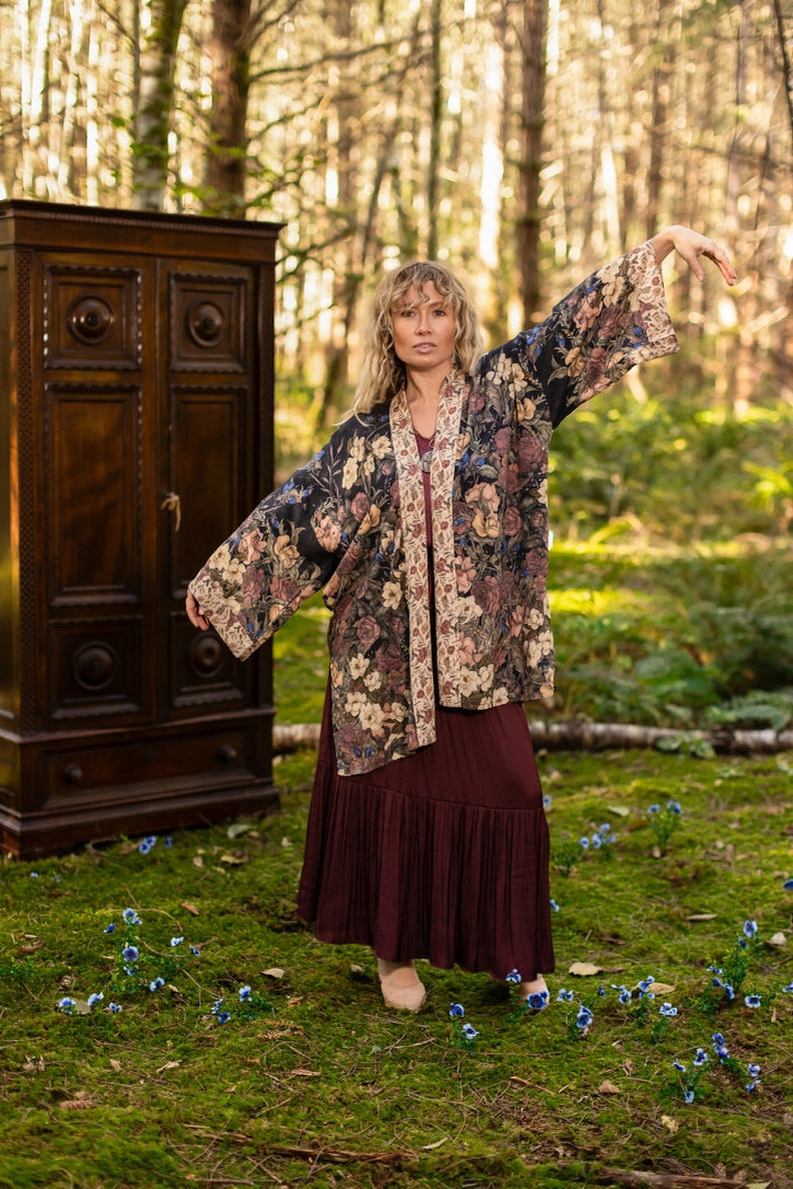 Lionheart Matinée Duster w/ Florals & Narnia Inspired Print - Pre Order - Ships in March 2026