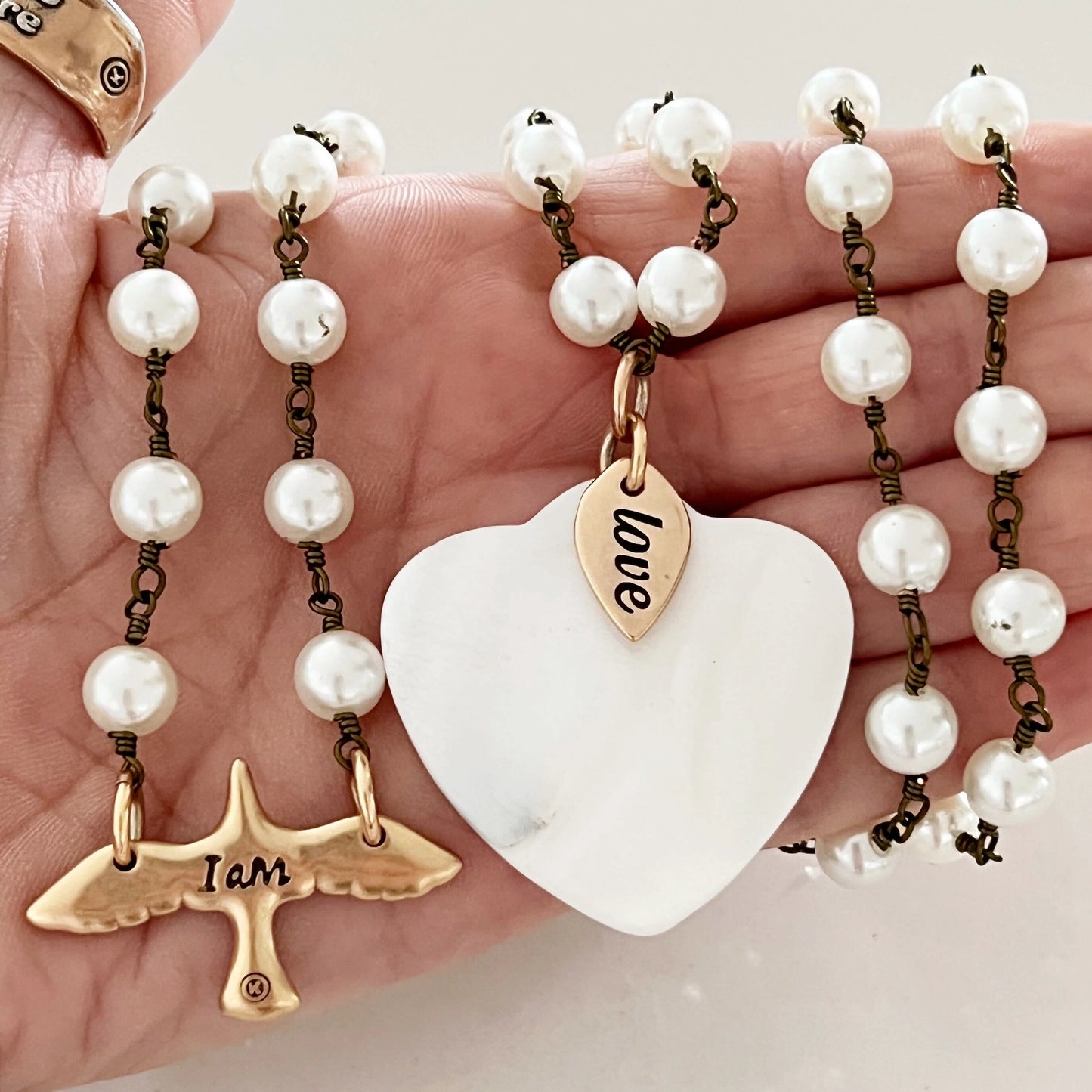 I Am Bird Long Rosary Chain Mantra Necklace