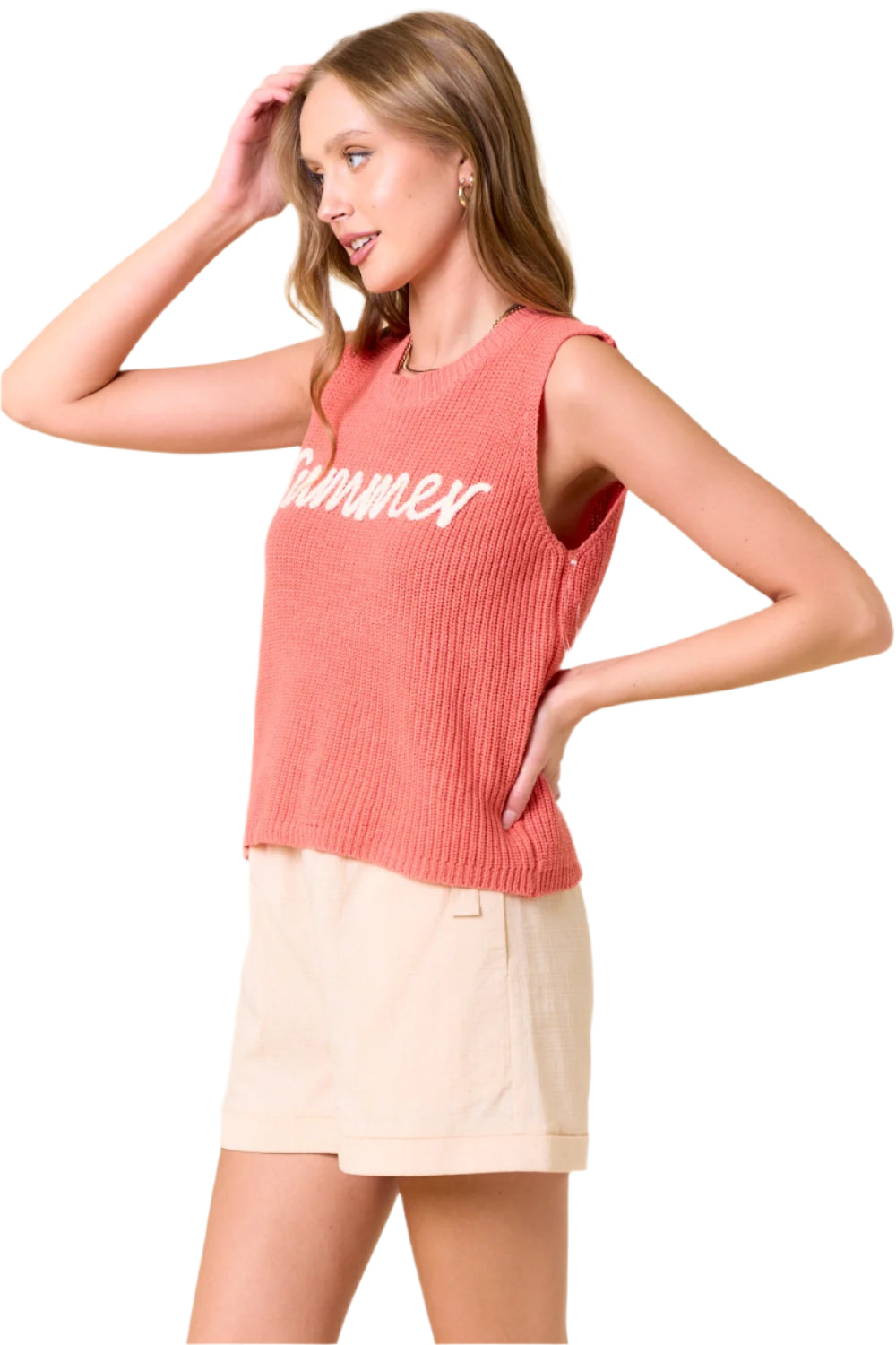 Round Neck Summer Sweater Tank Top