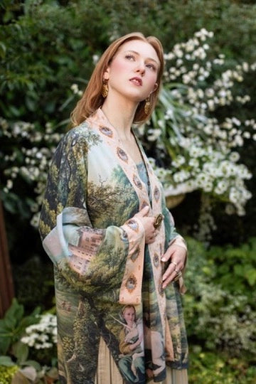 The Mythmaker Matinée Duster Kimono w/ Landscape & Unicorn Pre-Order Ship March 2026
