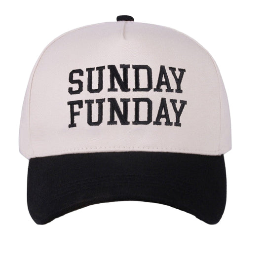 Sunday Funday Two Tone Canvas Cotton Cap & Colors - Available in 7 Colors