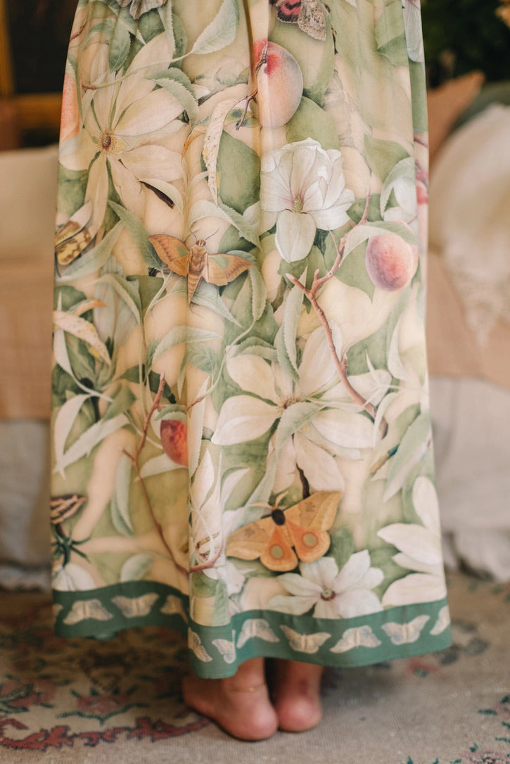 Fleur De Soleil Bohéme Long Maxi Slip Dress w/ Florals Pre-Order March 2026