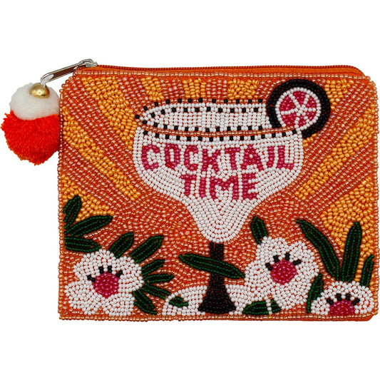 Cocktail Time Multi Beaded Coin Purse