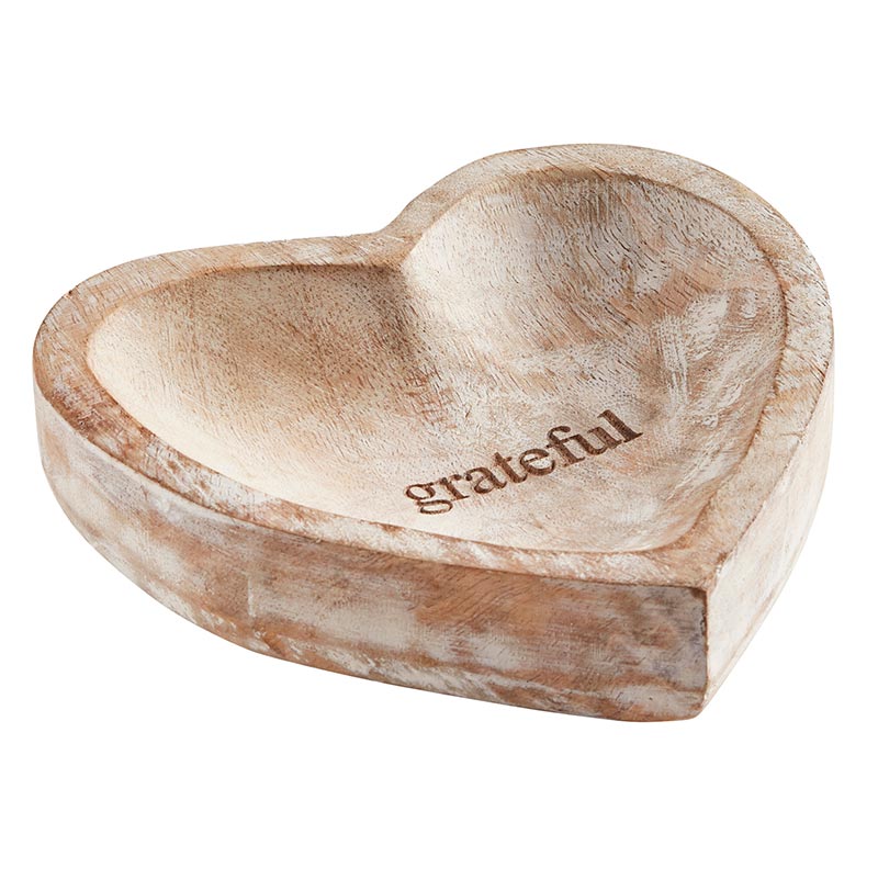 Wood Heart Dish - Grateful