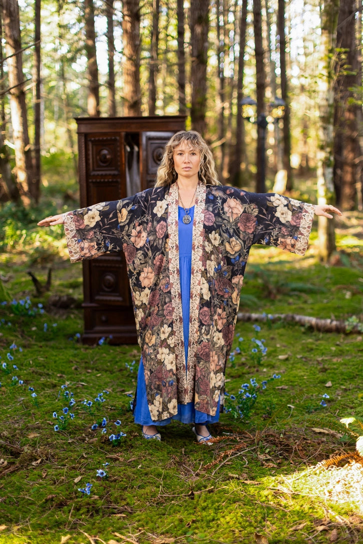 Lionheart Opera Duster w/ Botanicals & Narnia Inspired Print - Pre Order - Ships in March 2026
