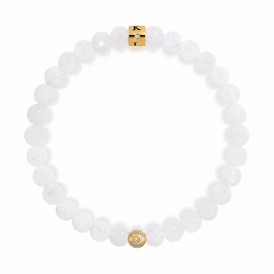 Karma and Luck Moonlit Dreams Moonstone June Birthstone Evil Eye Bracelet