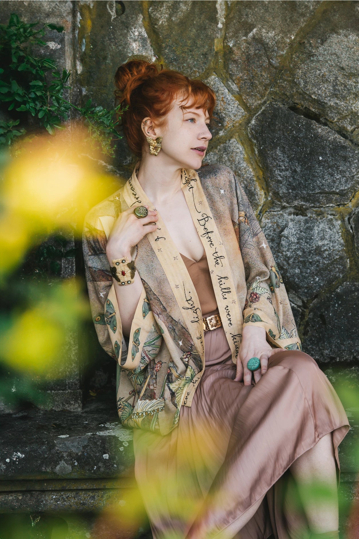 Lovelight Pixie Cropped Kimono w/ Woodland Swallow & Stars Pre-Order - Ships Late October 2025